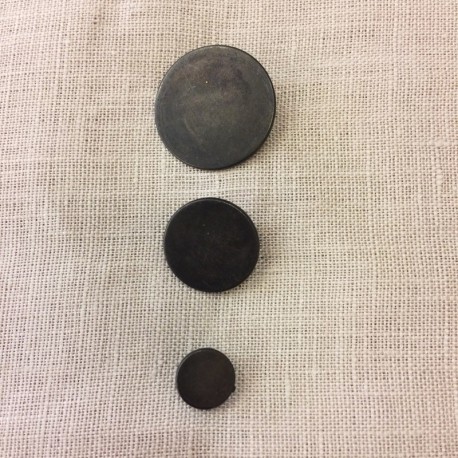 Thin Disk Metal Button, col. Carbon