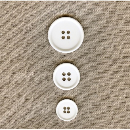 Bouton Polyester Tout Blanc