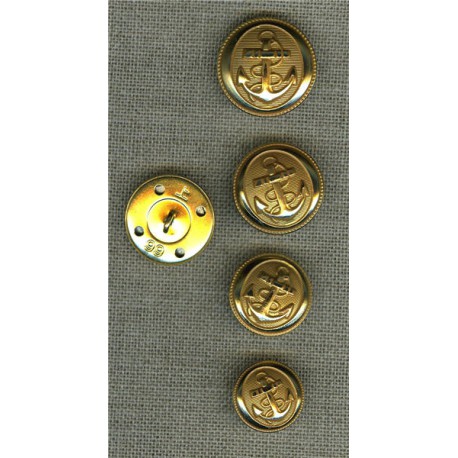 French Navy button, gold