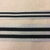 Striped grosgrain ribbon,col. Black/ Silver