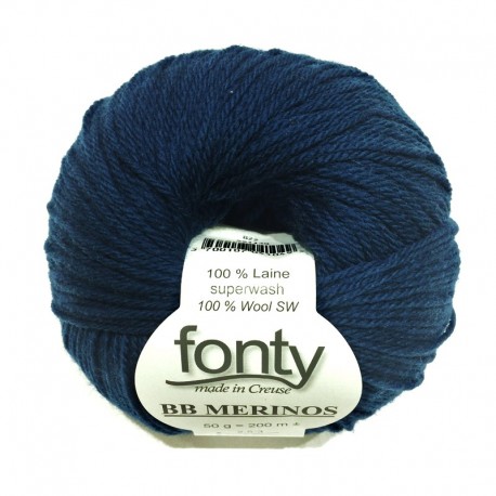 Laine à Tricoter BB MERINOS de Fonty, col. Heure Bleue 822