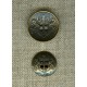 Bouton métal réversible incurvé 4 trous armoiries, Vieil or
