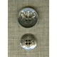 Reversible 4 holes curved metal button coat of arms, Silver