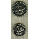 Metal button coat of arms Lion, Old Silver