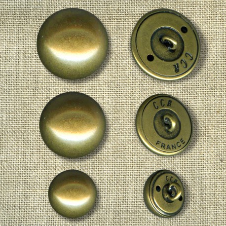 Curved metal button Sergent Paper, bronze.