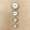 Engraved Mother of Pearl Button Chain, col. Natural/ Black