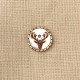 Engraved Mother of Pearl Button Deer, col. Natural/ glitter Brown