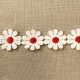Ruban Guipure Ribambelle de Marguerites Rouges