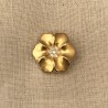Metal Button Pétunia, col. Or/ Crystal