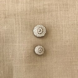 Bouton Métal Petit Haut Rosace, col. Argent Clair