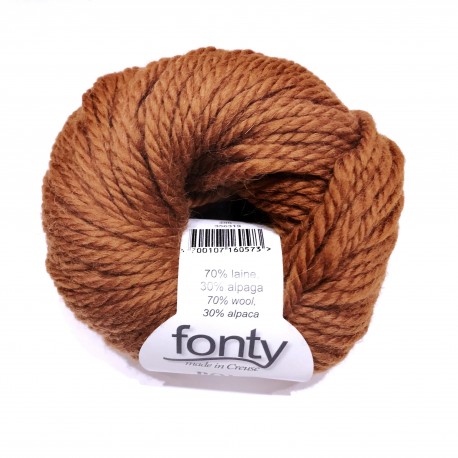 FONTY wool and alpaca knitting yarn,,qual. POLE, col. Gingerbread 408 