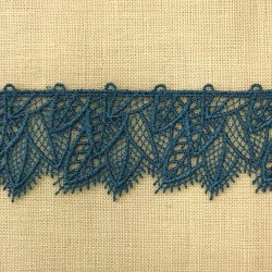 Ruban Dentelle Feuilles, col. Paon