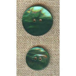 Bouton Nacre émaillée rond Emeraude