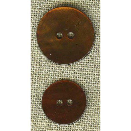Bronze enamelled mother-of-pearl round button