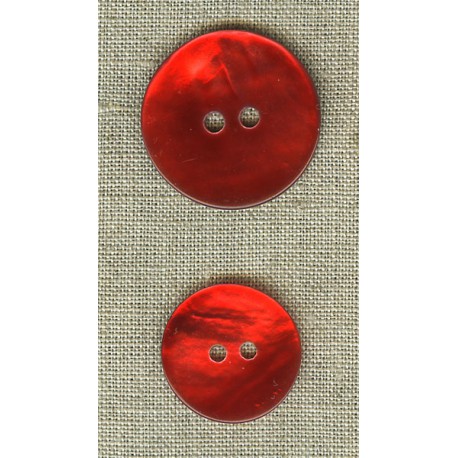 Tomato enamelled mother-of-pearl round button