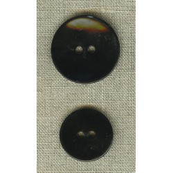 Black enamelled mother-of-pearl round button