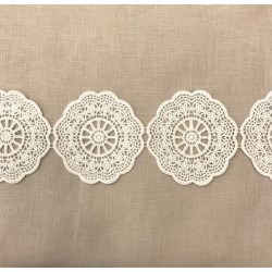 Ruban Guipure Grandes Rosaces, col. Ivoire