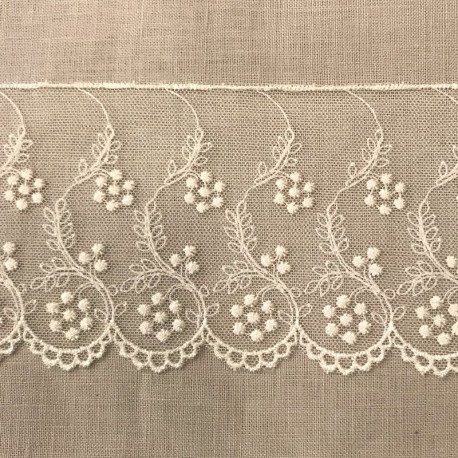 VENDU - Ancien col de robe de mariée en tulle brodé - Le Grenier de Lisette