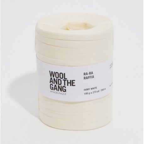Wool And The Gang Crochet Yarn Ra-Ra-Raffia, col. Ivory White 