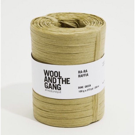 Wool And The Gang Crochet Yarn Ra-Ra-Raffia, col. Dune Green