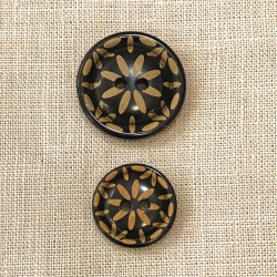 Bouton en Corne Noire Je t'Aime Un Peu Beaucoup