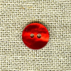 Enamelled mother-of-pearl confetti button, col. Cherry 700