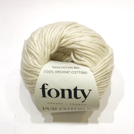 FONTY cotton knitting yarn, qual.PUR COTON , col. Vegetal Ecru 00