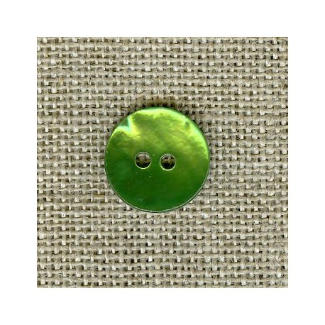 Enamelled mother-of-pearl confetti button, col. Frog 41