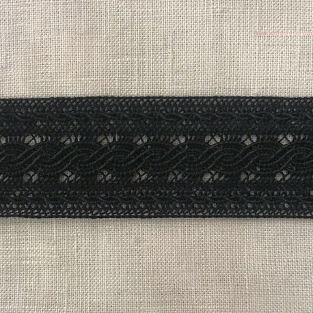 Guipure Entre Deux Ribbon Chainette, col. Noir