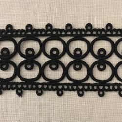 Ruban Guipure Entre Deux Hoops, Col. Noir