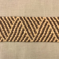 Ruban Sangle Raphia Tressé Madagascar, col. Praline/ Moka