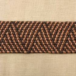 Ruban Sangle Raphia Tressé Madagascar, col. Noisette/ Café