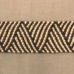 Ruban Sangle Raphia Tressé Madagascar, col. Vanille/ Café