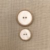 Enamelled White Mother of Pearl Button Rue Cambon, col. Glitter Or
