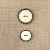 Enamelled White Mother of Pearl Button Rue Cambon, col. Glitter Carbon