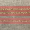 Striped grosgrain ribbon Girly,col. Peony/ Gold