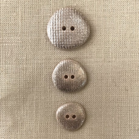 Polyester Button Galet, col. Lightly Pink Silver