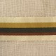 Striped Gros Grain Bayadère Ribbon Panama, col. Muesli, Mustard, Carbon, Amber