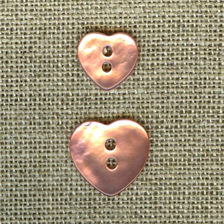 Bouton Nacre émaillée nouveau cœur, Peau d'ange 08